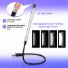 Mudder 2 Pieces USB LED Light for Laptop Keyboard Light Gooseneck Computer Lamp Flexible Stick Dimmable LED Lamp Touch Switch for Reading Book(Black, Silver) view 4