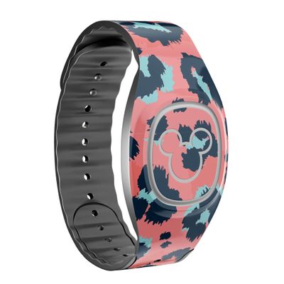 Design Skinz Leopard Coral and Teal V23 - Skin Decal Vinyl Full-Body Wrap Kit Compatible with The Disney MagicBand 2.0 (Disney MagicBand 2.0 Not Included)
