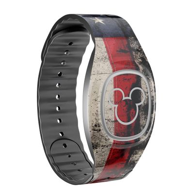 Design Skinz American Distressed Flag Panel Skin Decal Vinyl Full-Body Wrap Kit Compatible with Disney MagicBand 1 (MagicBand 1 Not Included)