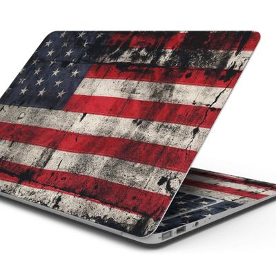 Design Skinz American Distressed Flag Panel Full-Body Wrap Scratch Resistant Decal Skin-Kit Compatible with MacBook 15" Pro w/TB (A1990)
