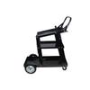 K Tool International 75503 28" x 15" Welding Cart for Garages, Repair Shops and DIY, 100 lbs., Solid Axle, Over-Sized Steel Hub, Powder-Coated Steel Frame, Tilted Top Shelf, (2) Lower Shelves, Black view 1