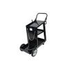 K Tool International 75503 28" x 15" Welding Cart for Garages, Repair Shops and DIY, 100 lbs., Solid Axle, Over-Sized Steel Hub, Powder-Coated Steel Frame, Tilted Top Shelf, (2) Lower Shelves, Black view 2