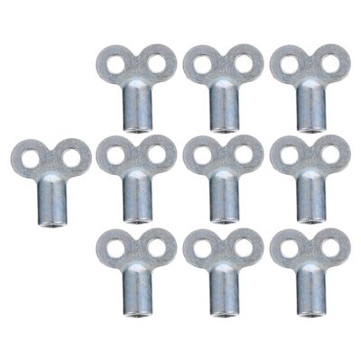 DOITOOL 10 Pcs Metal Radiator Valve Keys, Square Socket Bleed Hole Key Radiator Keys, Water Tap Switch Bleed Key, Plumbing Bleeding Key Air Plumbing Tool (Silver)