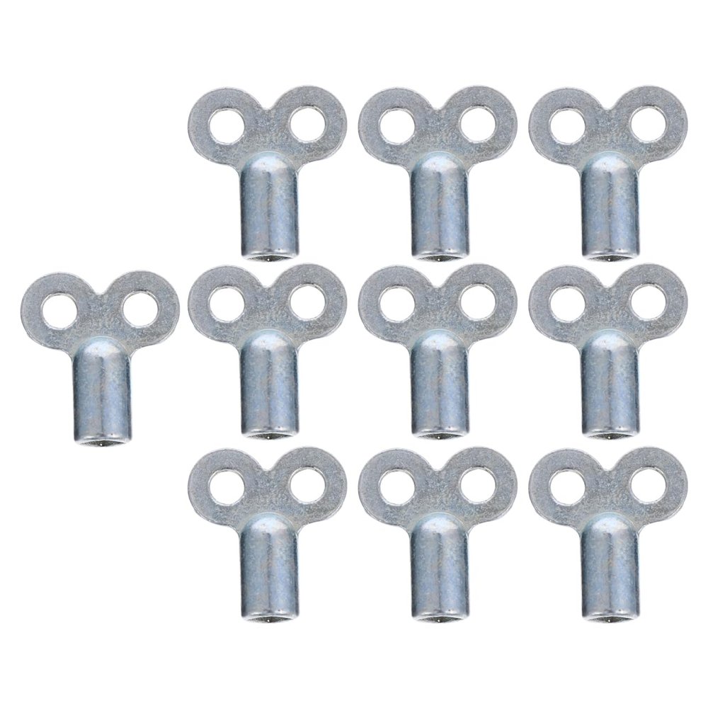 DOITOOL 10 Pcs Metal Radiator Valve Keys, Square Socket Bleed Hole Key Radiator Keys, Water Tap Switch Bleed Key, Plumbing Bleeding Key Air Plumbing Tool (Silver)