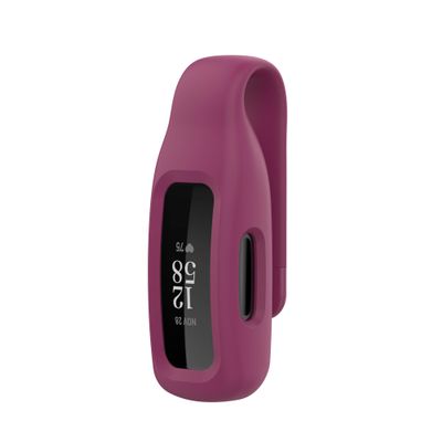 FitTurn Compatible With Fitbit Inspire 2 Steel Clip Holder - Colorful Portable Replacement Accessory Clasp Strap Band for Inspire 2 HR Smartwatch (Wine Red)