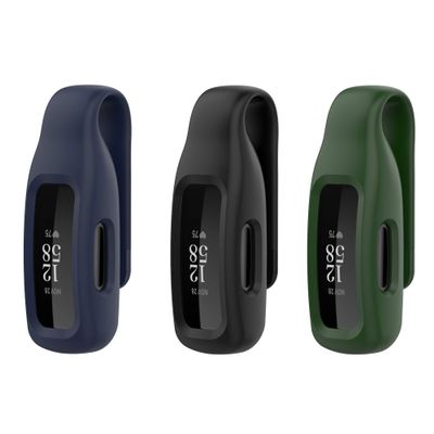 BabyValley Clip Compatible with Fitbit Inspire 2 Clips with Steel Sheet, Solid Color Silicone Tracker Accessory Clip for Inspire 2 (Blue&Black&Green)