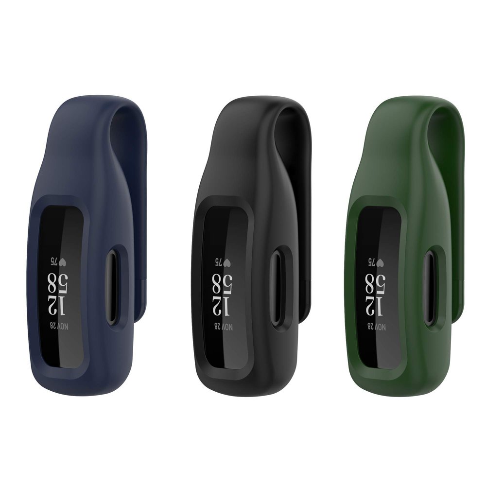 BabyValley Clip Compatible with Fitbit Inspire 2 Clips with Steel Sheet, Solid Color Silicone Tracker Accessory Clip for Inspire 2 (Blue&Black&Green)