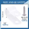 Glarks 120Pcs 3/8 Inch White Nylon Screw Mounting R-Type Cable Clip Wire Clamp with 120Pcs Screws for Wire, Cable, Conduit and Cable Conduit Kit White view 2