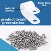 Glarks 120Pcs 3/8 Inch White Nylon Screw Mounting R-Type Cable Clip Wire Clamp with 120Pcs Screws for Wire, Cable, Conduit and Cable Conduit Kit White view 4