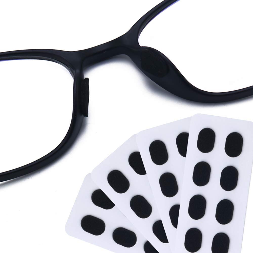 100 Pair Acetate Nose pad high Viscosity EVA Material Soft Non-Clip for Adult and Child Eyewear Accessories by dhoptical (Black, Thickness 1.0 MM)