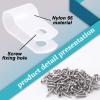 Glarks 60Pcs 1/4 Inch White Nylon Screw Mounting R-Type Cable Clip Wire Clamp with 60Pcs Screws for Wire, Cable, Conduit and Cable Conduit Kit (White) view 4
