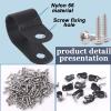 Glarks 120Pcs 3/8 Inch Black Nylon Screw Mounting R-Type Cable Clip Wire Clamp with 120Pcs Screws for Wire, Cable, Conduit and Cable Conduit Kit (Black) view 4