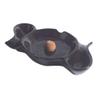 2-Pipe Ceramic Ashtray with Knocker, Black view 1