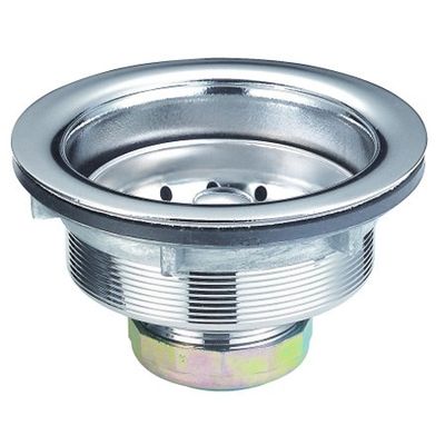 Stainless Steel Kitchen Basket Strainer-Brass Nut- - D 4-.389 Inch X - H 2-.5 Inch