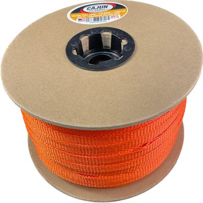 Cajun Pull Line - 1/2 Inch 1,200 lb. Polyester Pulling Tape - Made in USA (Neon Orange, 3000)