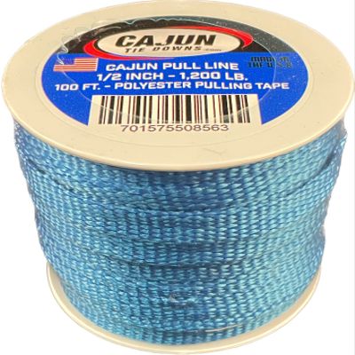 Cajun Pull Line - 1/2 Inch 1,200 lb. Polyester Pulling Tape - Made in USA (Royal Blue, 3000)