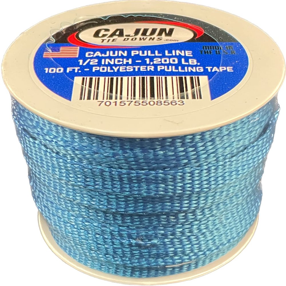 Cajun Pull Line - 1/2 Inch 1,200 lb. Polyester Pulling Tape - Made in USA (Royal Blue, 3000)
