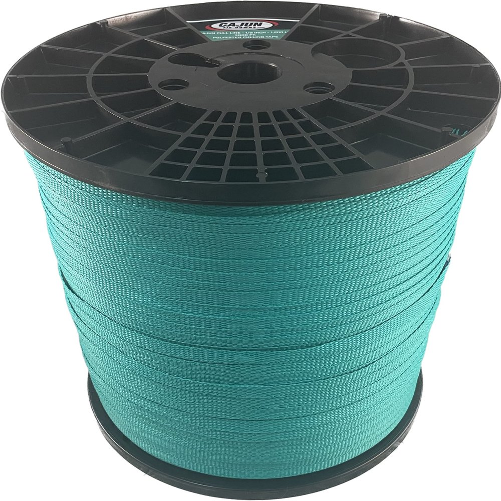 Cajun Pull Line - 1/2 Inch 1,200 lb. Polyester Pulling Tape - Made in USA (Turquoise, 500)