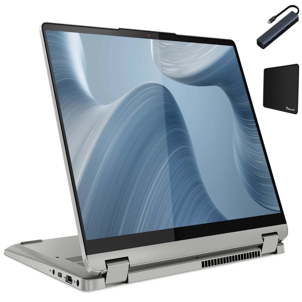 Lenovo Ideapad Flex 5i 14'' 2-in-1 Touchscreen Laptop, Intel Core i7-1255U, 8GB RAM, 1TB M.2 SSD, Windows 11 Home, Cloud Grey with Accessories