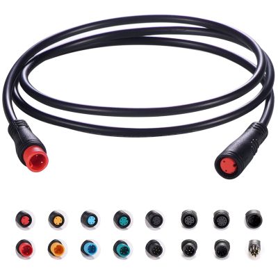 baluoqi Extension Cable 2Pin/3Pin/4Pin/5Pin/6Pin/8Pin/9Pin Waterproof Plug Works for Electric Bicycle Light/Throttle/Ebrake/Display Ebike Parts Extend Cable (2pin 80cm)