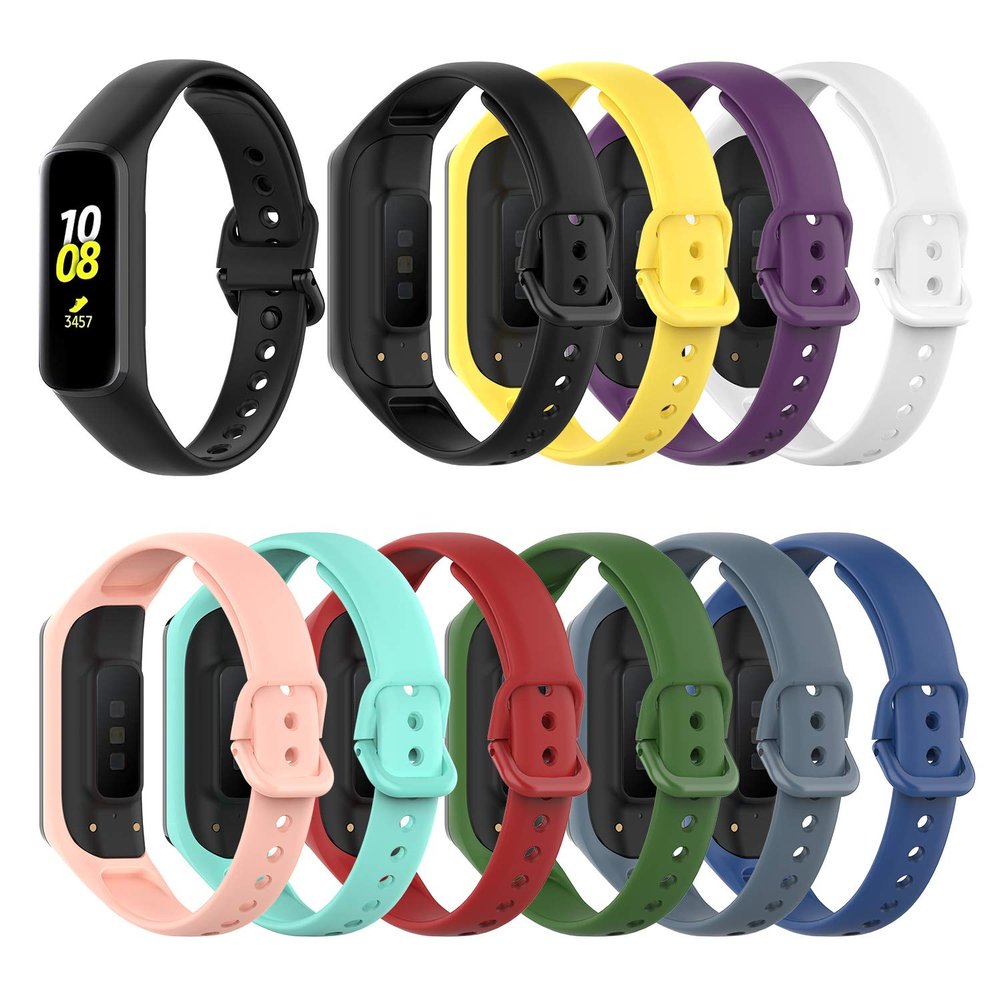 Compatible with Samsung Galaxy Fit 2 SM-R220 Bands, Galaxy Fit 2 Watch Band Colorful Silicone Waterproof Replacement Bracelet Strap for Galaxy Fit 2 Fitness Tracking (10Pack)