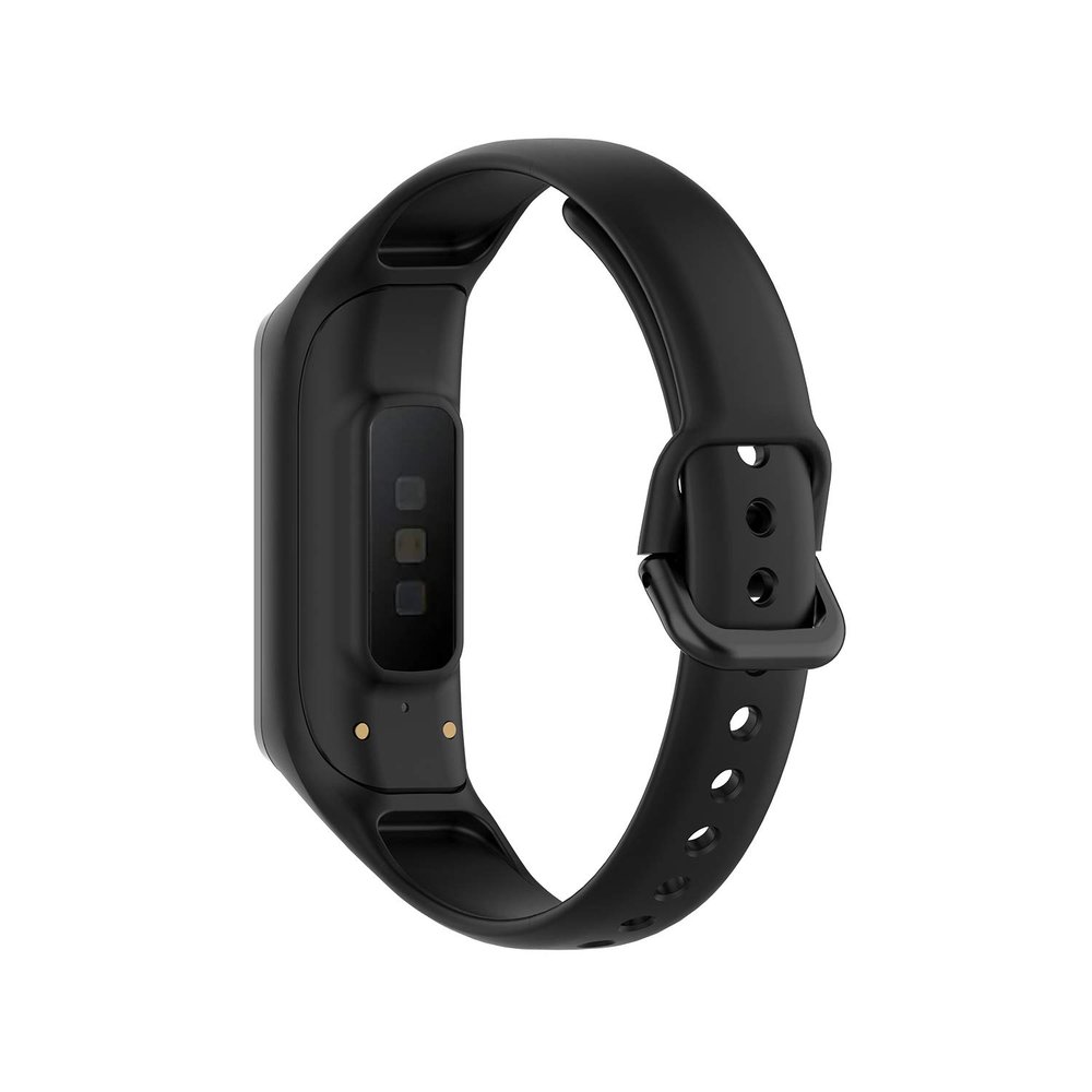 Compatible with Samsung Galaxy Fit 2 SM-R220 Bands, Galaxy Fit 2 Watch Band Colorful Silicone Waterproof Replacement Bracelet Strap for Galaxy Fit 2 Fitness Tracking (Black)