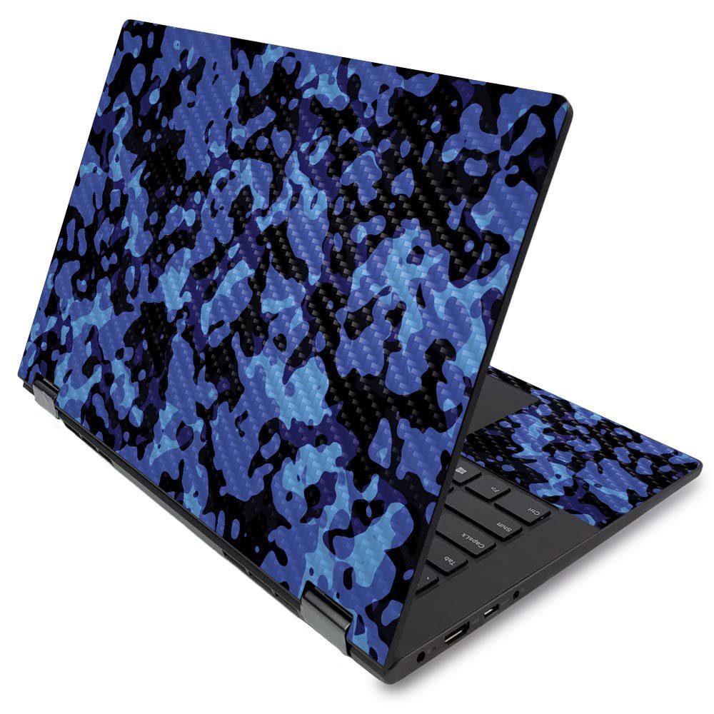 MightySkins Carbon Fiber Skin Compatible with Lenovo Flex 14" (2019) - Blue Modern Camo | Protective, Durable Textured Carbon Fiber Finish | Easy to Apply, Remove, and Change Styles | Made in The USA
