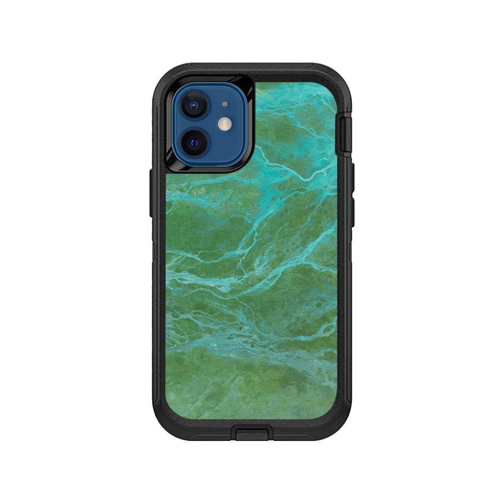 MightySkins Skin Compatible With OtterBox Defender iPhone 12 Mini - Lime Marble | Protective, Durable, and Unique Vinyl Decal wrap cover | Easy To Apply, Remove, and Change Styles | Made in the USA