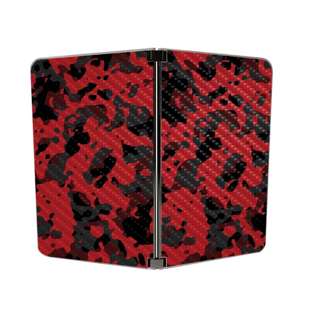 MIGHTY SKINS Carbon Fiber Skin Compatible with Microsoft Surface Duo - Red Modern Camo Protective, Durable Textured Carbon Fiber Finish Easy to Apply, Remove, and Change Styles Made in The USA