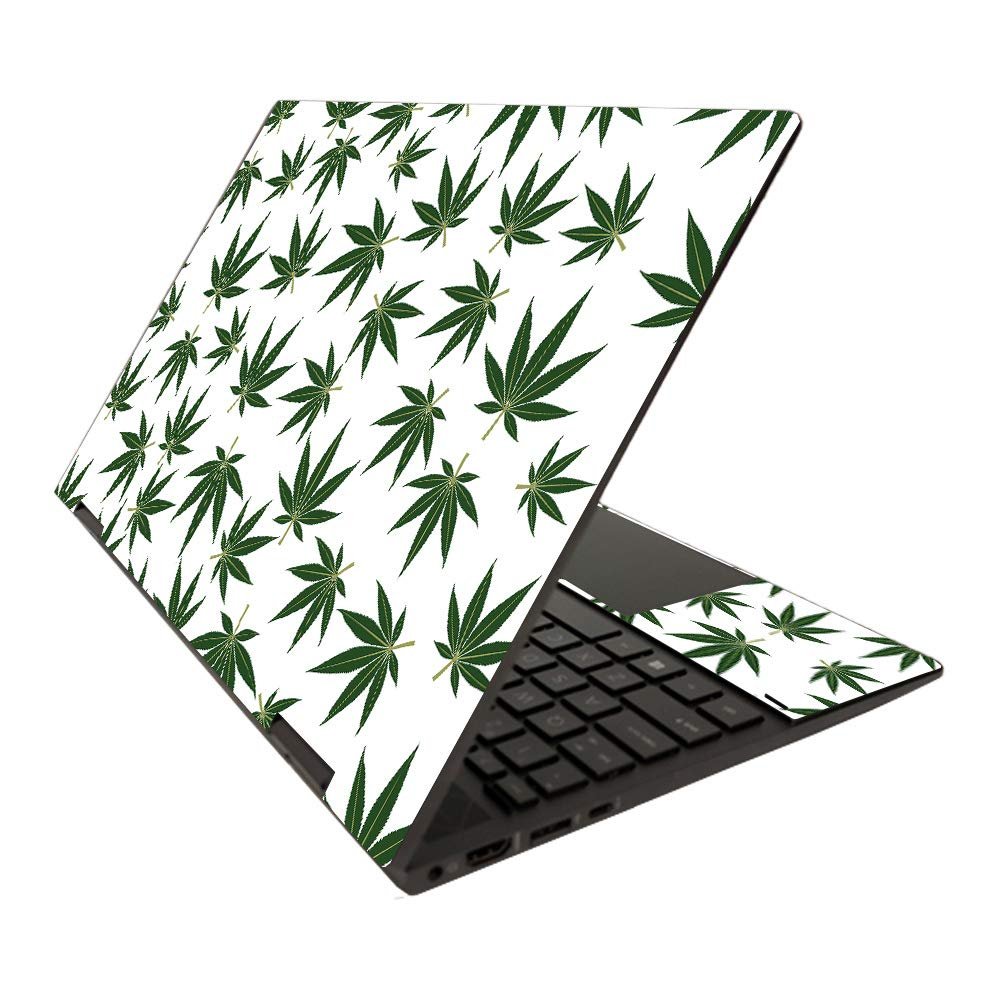 MightySkins Skin Compatible with HP Envy x360 15" (2020) - Pot Leaves Green | Protective, Durable, and Unique Vinyl Decal wrap Cover | Easy to Apply, Remove, and Change Styles | Made in The USA