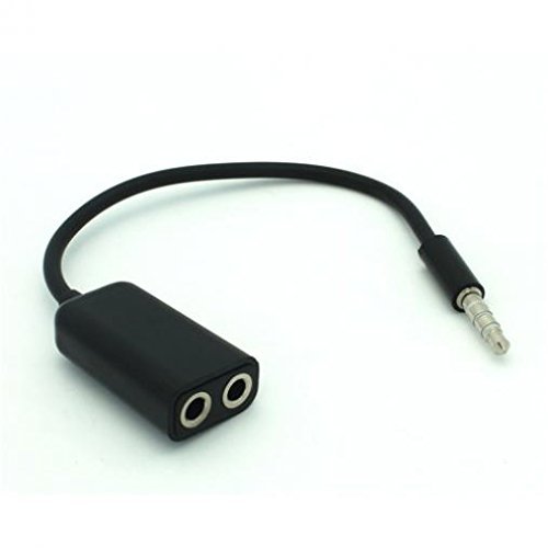AccessoryChoice 3.5mm Headphone Splitter, Dual Port, Black, 7 inch