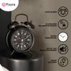 Fisura Black Analog Alarm Clock Without Ticking, with LED Night Light & Writable Message Board Metal 4.6 x 2.2 x 6.3 in view 2