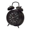 Fisura Black Analog Alarm Clock Without Ticking, with LED Night Light & Writable Message Board Metal 4.6 x 2.2 x 6.3 in view 3