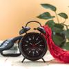 Fisura Black Analog Alarm Clock Without Ticking, with LED Night Light & Writable Message Board Metal 4.6 x 2.2 x 6.3 in view 4