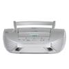 HANNLOMAX HX-328CD Portable CD Boombox with AM/FM Radio, Bluetooth, USB Port for MP3 Playback, Aux-in AC/DC Dual Power Source. (Silver) view 2