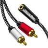 Yeung Qee 3.5mm Female to 2RCA Male Stereo Audio Y Adapter Cable Compatible for TV,Smartphones, MP3, Tablets,Speakers,Home Theater (3FT/1M) view 1