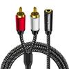 Yeung Qee 3.5mm Female to 2RCA Male Stereo Audio Y Adapter Cable Compatible for TV,Smartphones, MP3, Tablets,Speakers,Home Theater (3FT/1M) view 2