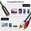 Yeung Qee 3.5mm Female to 2RCA Male Stereo Audio Y Adapter Cable Compatible for TV,Smartphones, MP3, Tablets,Speakers,Home Theater (3FT/1M) view 3