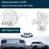 128GB 10.1" Audio Monitor Backup Camera Built-in DVR Dash Cam for RV Truck Trailer Rear Side Front Backing View Wired System 1080P HD Image 4 Split Screen IP69 Waterproof Avoid Blind Spot A10 view 4