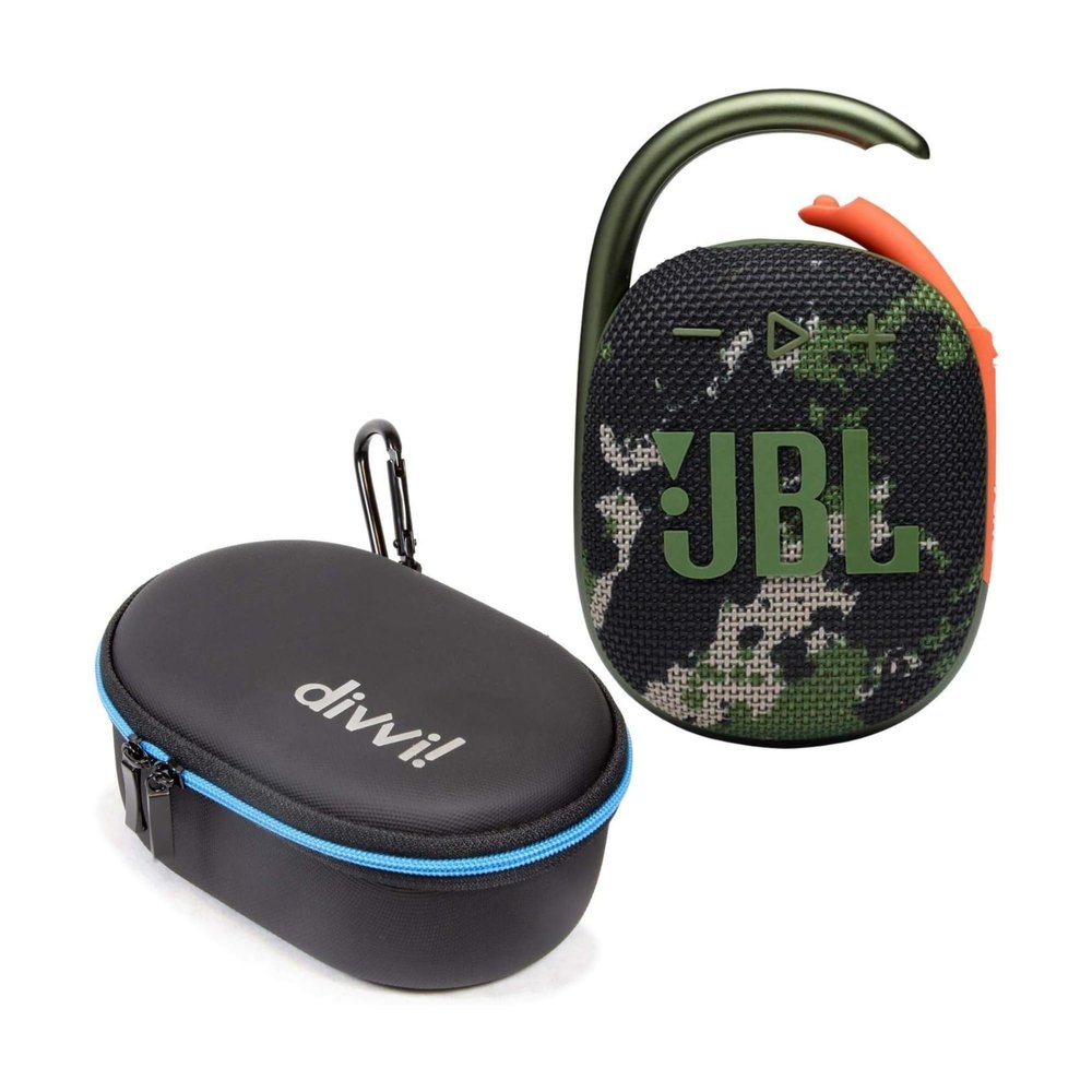 JBL Clip 4 Portable Bluetooth Speaker (Camouflage) + Bundle with divvi! Protective Hardshell Case (Black)