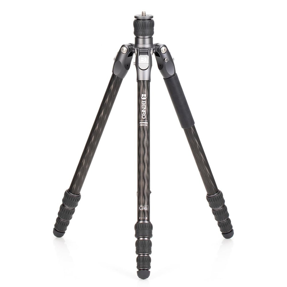 Benro Rhino One Series Carbon Fiber Tripod & Monopod  65.2 Max Height, 24.4 Folded, 35 lb Load Capacity, Twist Locks & Reverse-Fold Design (FRHN14C)