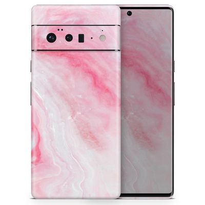 Design Skinz Marbleized Pink Paradise V6 - Full-Body Cover Wrap Decal Skin-Kit Compatible with The Google Pixel 4 XL (Full-Body, Screen Trim & Back Skin)