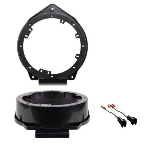 6 6.5 6.75 Inch Front Door Speaker Adapter Mount Plates + Wire Connector for 2010 2011 2012 2013 2014 2015 Chevrolet Camaro