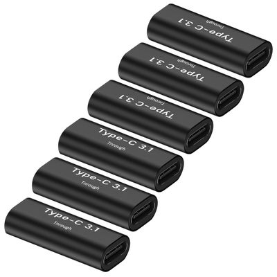 rgzhihuifz Type-C Female to Type-C Female Adapter, Converter, Support Data Synchronization and Charging, Suitable for Mobile Phones, Computers, Notebook Computers,6-Pack