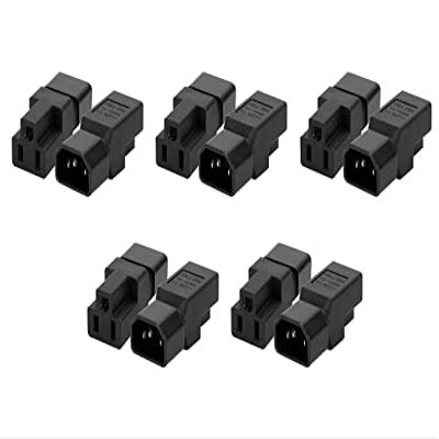 greenDracaena Dracaena 10 Pack IEC320 C14 Male to Nema 5-15R PDU USA UPS Extension Power Plug Adapter,IEC C14 Male Plug to Nema 5-15R US 3 Pin Female Power Adapter Connector