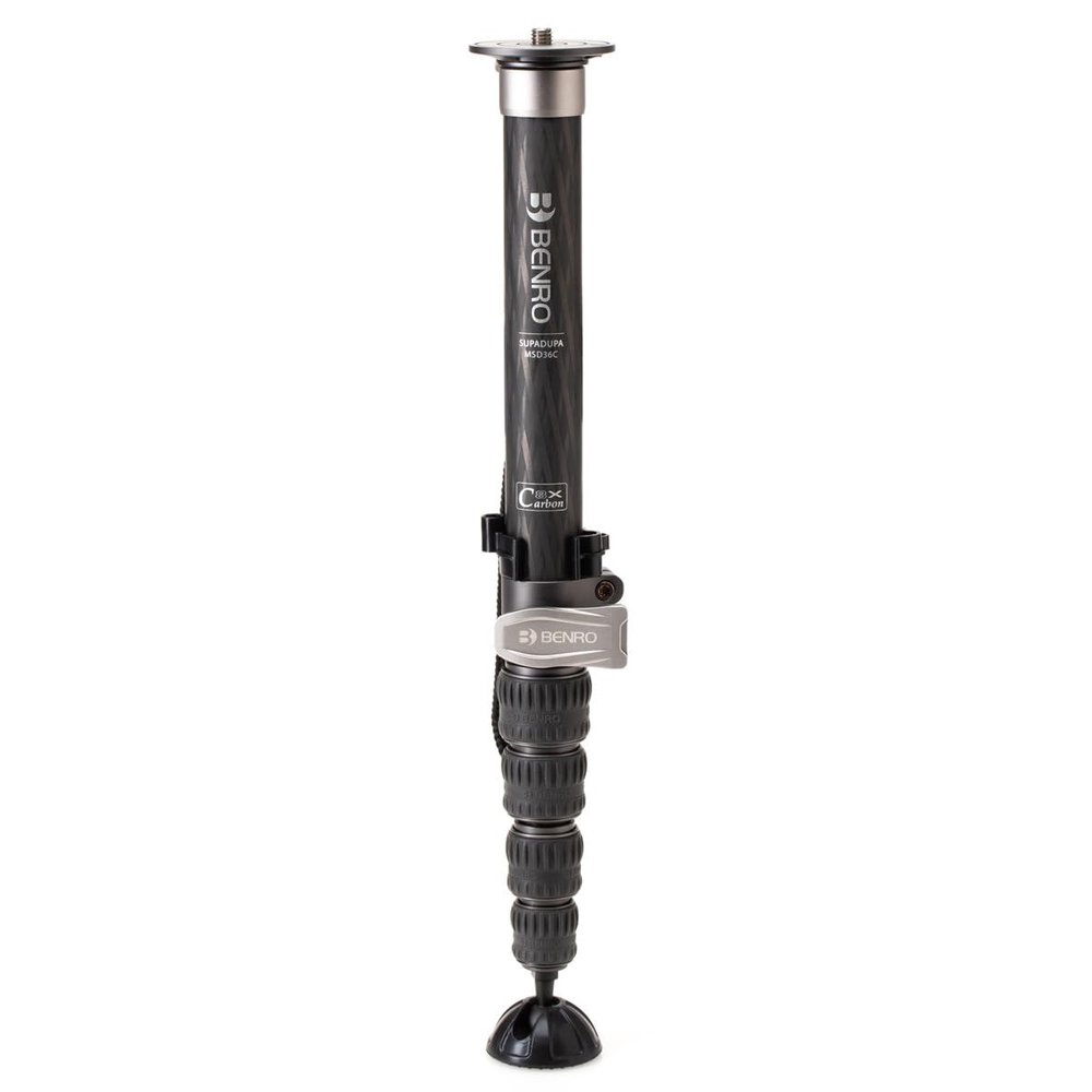 Benro Carbon Fiber Monopod 6-Section Lightweight Travel Monopod with Twist Locks, Folding Base, 360 Swivel, and High Load Capacity for DSLR, Mirrorless & Video Cameras (MSD36C)