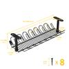 2 Packs Cable Management Tray, 14 inch Under Desk Cable Holder for Wire Management, Heavy Metal Cord Organizer Ideal for Computer Home Office Standing Tables to Hide Power Strips (Black) view 3