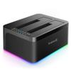 Inateck RGB SATA to USB 3.0 Hard Drive Docking Station with Offline Clone, for 2.5 and 3.5 Inch HDDs and SSDs, UASP Supported, Black SA02003 view 1