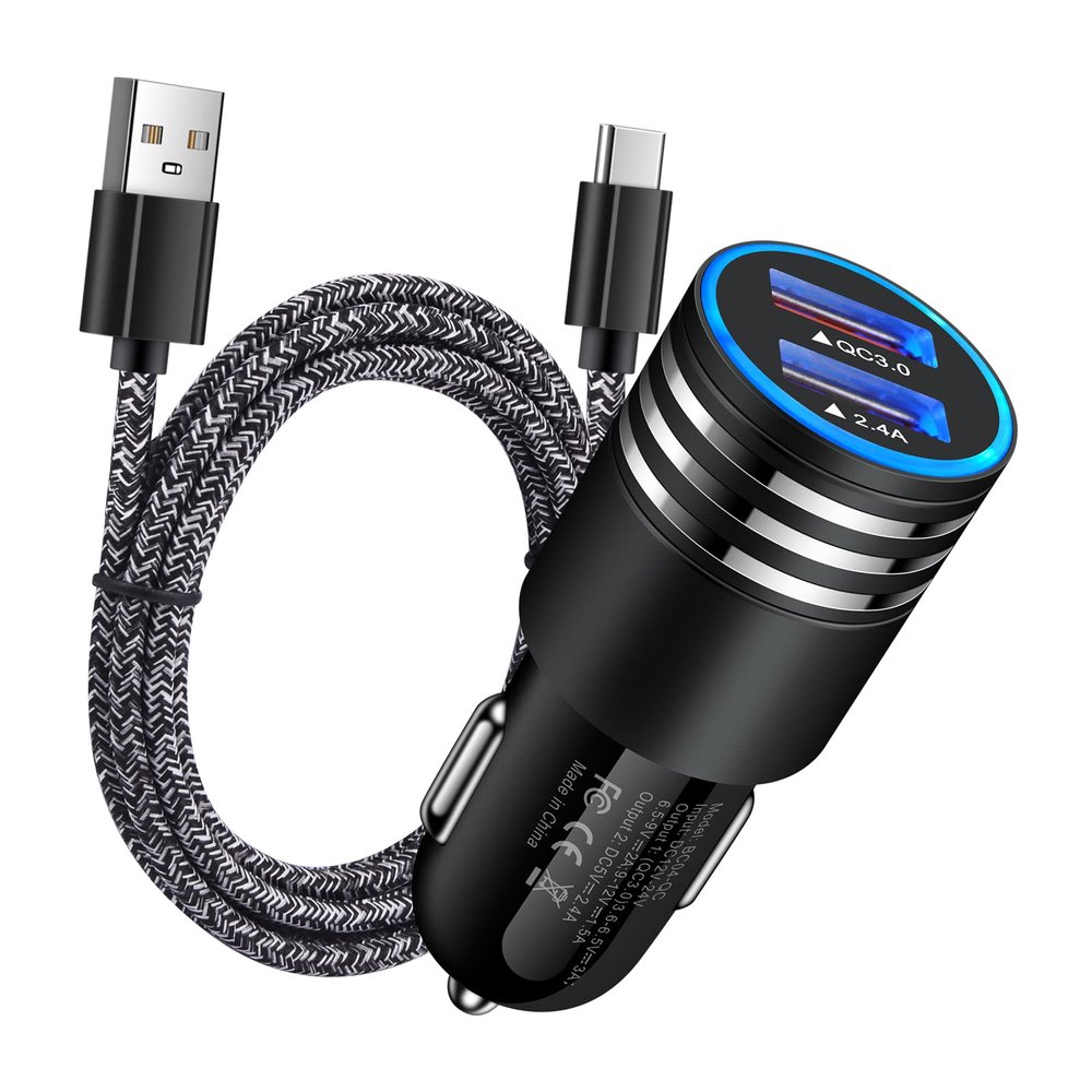 USB C Fast Car Charger for Samsung Galaxy S26 S25 S24 S23 S22 Z Flip 7/Z Fold 7 6 A57 A37 A17 A56 A36 A26 A16 A25 A35 A15 A54 A14 A53,Quick Charge 3.0 Rapid Car Adapter+6ft Type C Fast Charging Cable