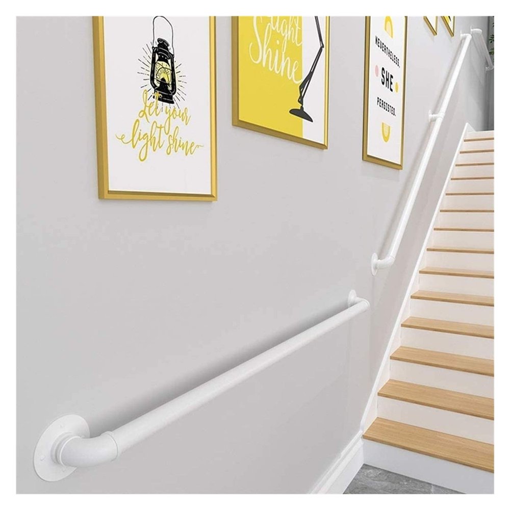WYFZT White Stair Banister Handrail | Stair Rail Kit | Handrails for Stairs 1 2 3 4 5 6 metres, Stairway Railing | Hand Rails for Indoor Stairs Outdoor Step Wall Mounted (Size : 8ft/240cm)